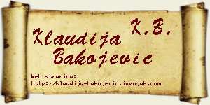 Klaudija Bakojević vizit kartica